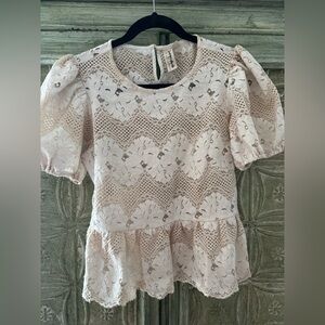 Dolan Left Coast Printed Peplum Top sold at Anthropologie. Size small.
